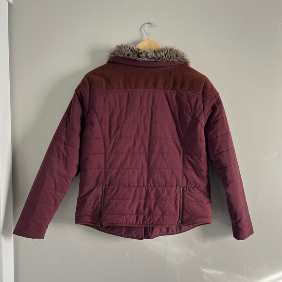 Carve Designs | Mauve Zip Up Fur Collar Coat Jacket - Picture 6 of 8